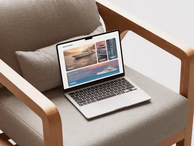 تصميم تخيلي لسكشن المقالات في صفحة الblogs في موقع يخوت