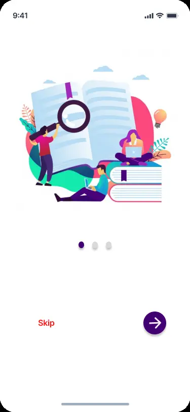 صفحات تطبيق تعليمي