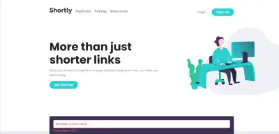 موقع اختصار الروابط بتصميم بسيط وسريع