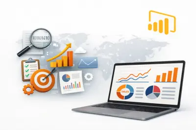 تصميم داشبورد تفاعلي وتحليل بيانات احترافي للمبيعات والخدمات باستخدام Excel وPower BI