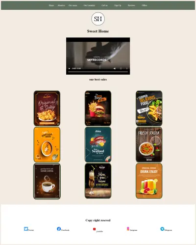 تطوير موقع مطعم  وتحويل التصميم إلى موقع فعّال