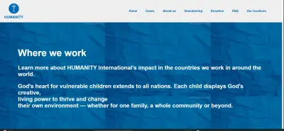 تطوير صفحة عرض موقع الجمعية الخيرية وفروعها حول العالم