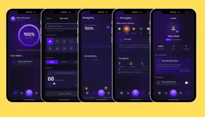 تطبيق HabitIQ: متتبع عادات ذكي مدعوم بالذكاء الاصطناعي (AI) وتصميم Premium