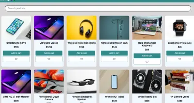بناء Mini E-Commerce Dynamic Web App باستخدام Vanilla JavaScript