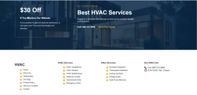 متصميم موقع احترافي لشركات HVAC وصيانة التكييف