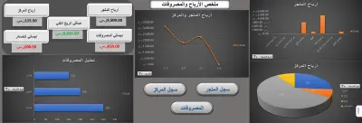 بناء نظام مالي وتصميم لوحة تحكم (Dashboard) تفاعلية لمبيعات ومصروفات متجر باستخدام Excel