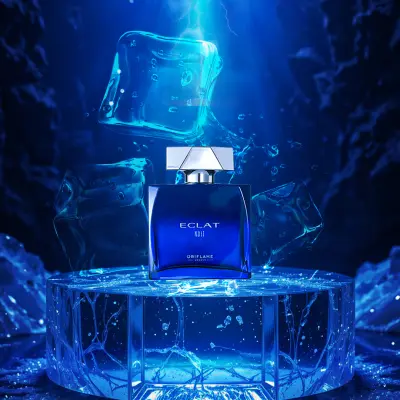 تصميم بوستر دعائي لمنتج فاخر بأسلوب المعالجة الرقمية المتقدمة