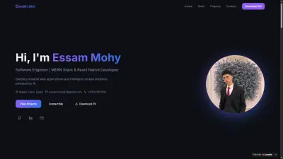 تصميم وتطوير Portfolio احترافي لمطور Front-End