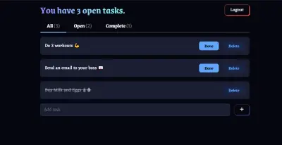 Todo List using Node.js, Express.js and for SQLite for database