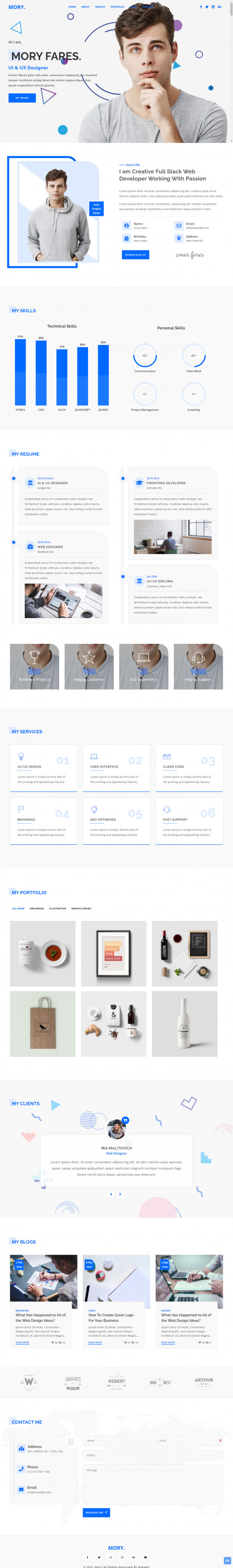 Mory Personal Portfolio template