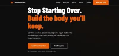 تصميم وتطوير صفحة هبوط لصالة رياضية (Landing Page)