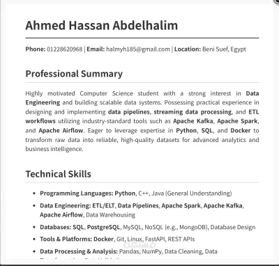 Freelancing cv