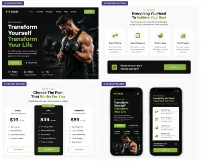 Fitness Landing Page UI Design
