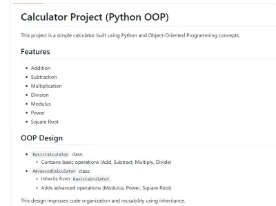 Advanced Calculator - مشروع حاسبة متقدمة بـ Python OOP
