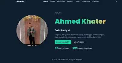 تطوير موقع بورتفوليو شخصي كامل (Personal Portfolio Website Development)