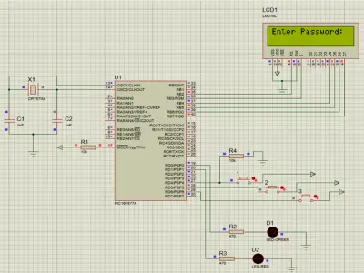 تصميم نظام أمان رقمي باستخدام المتحكمات الدقيقة (Microcontrollers)