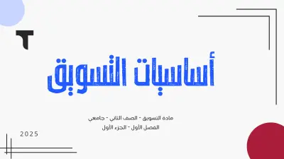 عرض تقديمي لشرح مفهوم التسويق