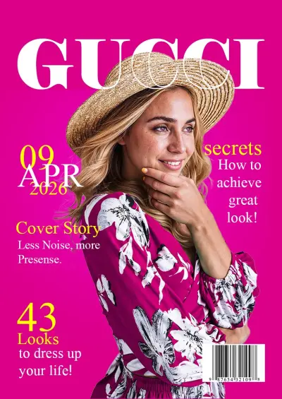 تصميم غلاف مجلة gucci