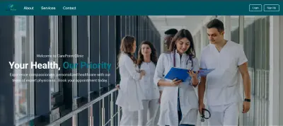 Landing page for a hospital