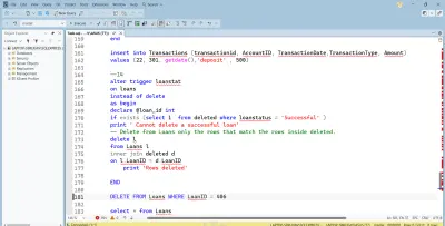 نظام إدارة بنك باستخدام Microsoft SQL Server