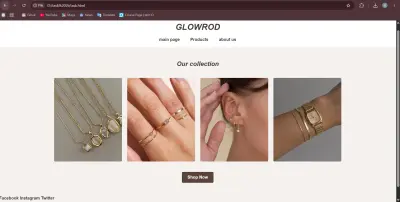 تصميم وبرمجة موقع متكامل ومتجاوب لبيع الإكسسوارات والهدايا (GLOWROD)