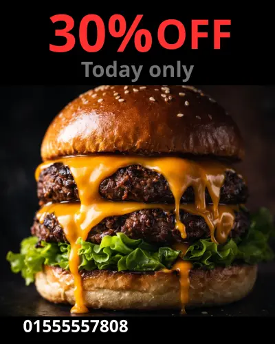 تصميم بوستر عرض خصم لمطعم وجبات سريعة