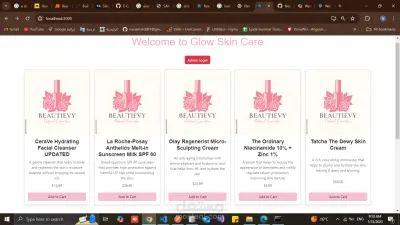 موقع skincare بسيط