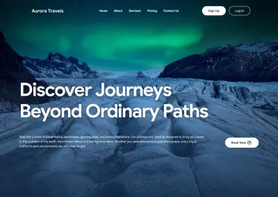 تصميم واجهة Landing page لموقع سياحي.