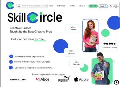 Scrollable landing page