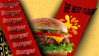 تصميم إعلان بصري جذاب لمنتجات المطاعم والوجبات السريعة