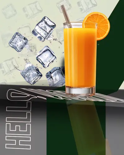 تصميم إعلان احترافي لمنتج مشروبات بأسلوب منعش وجذاب