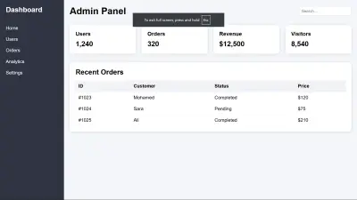 لوحة تحكم إدارية