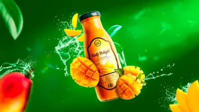 تصميم بانر اعلاني لمشروب مانجو