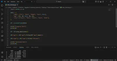 تنظيف البيانات ومعالجتها