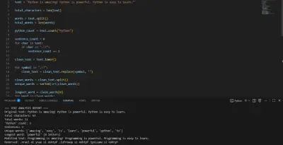 نظام تحليل ومعالجة النصوص باستخدام Python