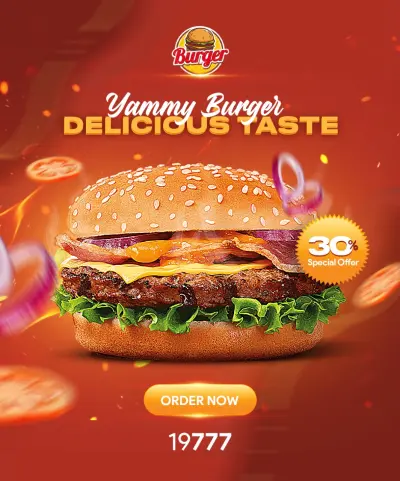 بوستر اعلان لمطعم برجريكو