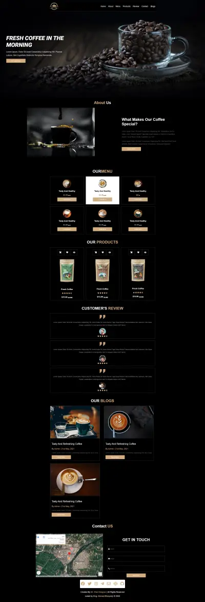 Coffee Project (قالب المتجر/الكافيه)