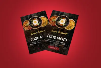 فلاير لمطعم للاكل الكوري