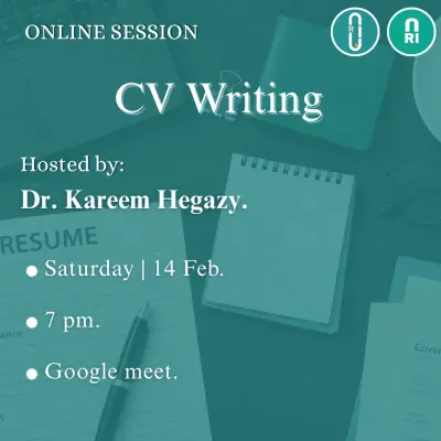 تصميم بوستر احترافي لجلسة أونلاين حول كتابة السيرة الذاتية (CV Writing)