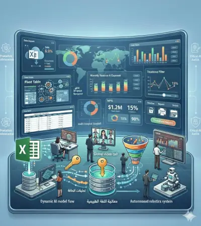 تحليل بيانات Excel وإنشاء لوحات تحكم تفاعليDashboard