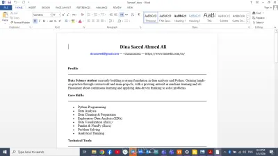 تصميم سيرة ذاتية احترافية (CV) بتنسيق عصري