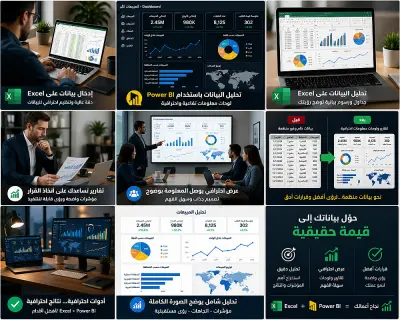 إدخال بيانات على الاكسل و تحليل البيانات وعرضها بشكل احترافي باستخدام أدوات مثل Power BI و excel