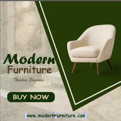 تصميم بوست إعلاني سوشيال ميديا لبراند أثاث مودرن وعصري (Modern Furniture)