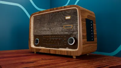 تصميم راديو قديم ثلاثى الابعاد