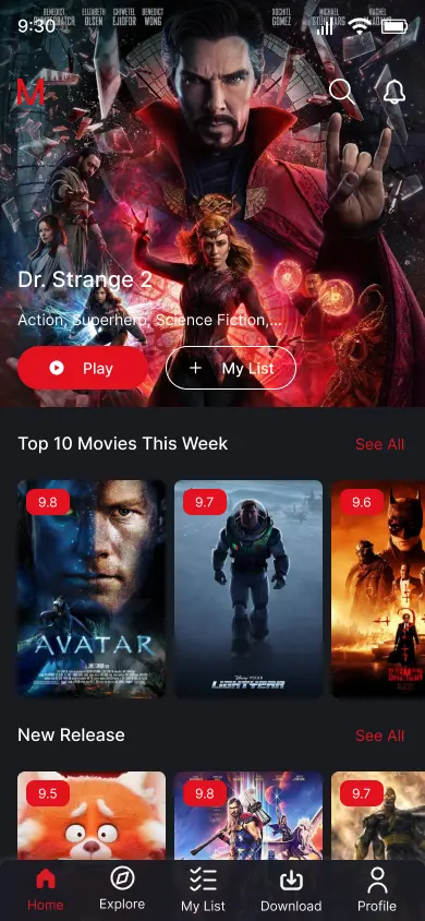 Movies & TV Shows Streaming App UI/UX Design