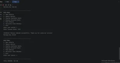 Parking Lot Management System (Java Console Application)