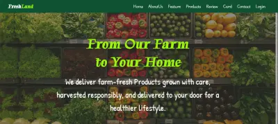 تصميم وتطوير موقع (FreshLand) لبيع المنتجات الزراعية الطازجة