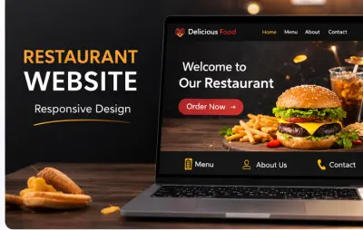 تصميم موقع ويب لمطعم بشكل متجاوب