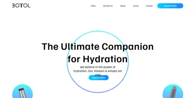 Landing Page لموقع بيع زجاجات مستدامه