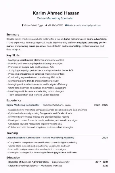 إنشاء سيرة ذاتية احترافية ومتناسقة